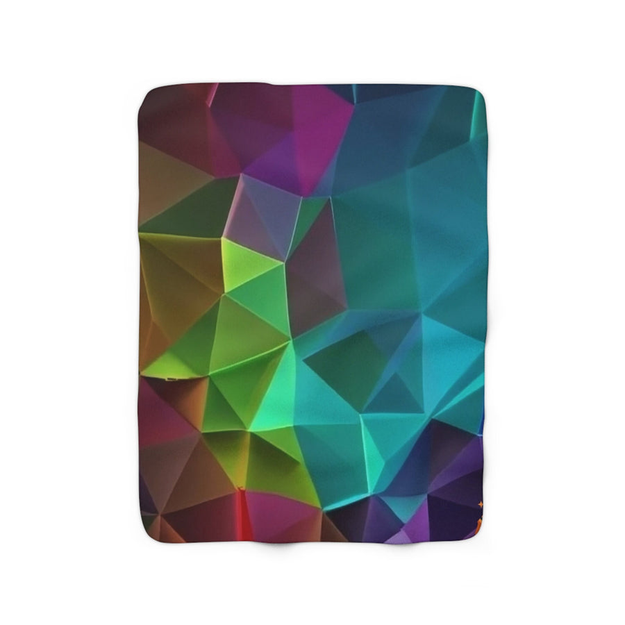 Sherpa Fleece Blanket-Rainbow Geo-