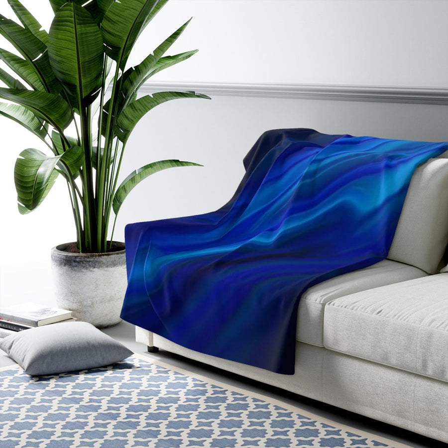 Sherpa Fleece Blanket- Purple Blue Blur