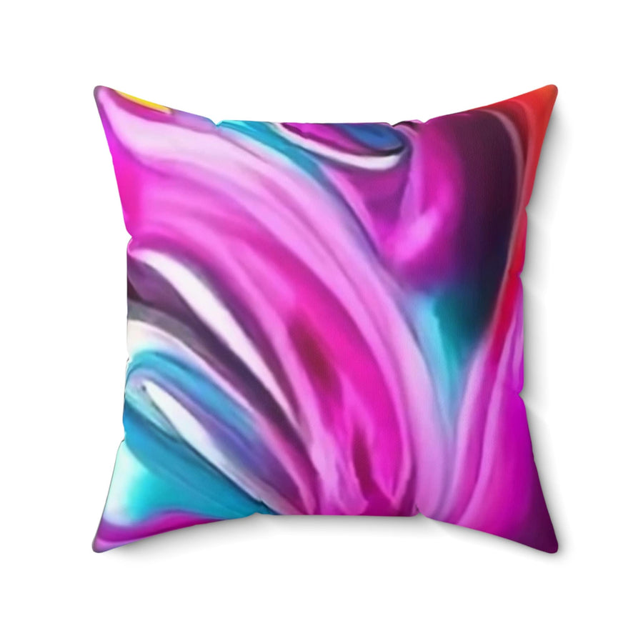Spun Polyester Square Pillow-Kaleidoscopic Splendor with Our Jewel-toned Abstract Square Pillow