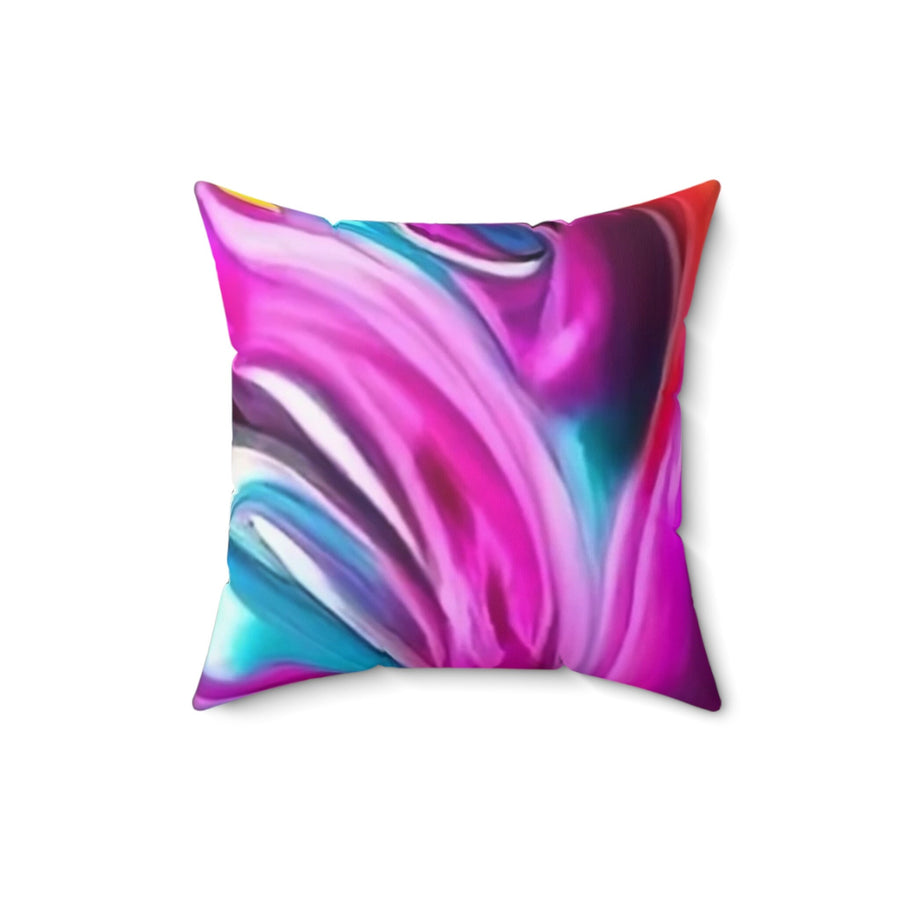 Spun Polyester Square Pillow-Kaleidoscopic Splendor with Our Jewel-toned Abstract Square Pillow