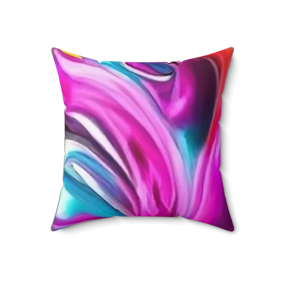 Spun Polyester Square Pillow-Kaleidoscopic Splendor with Our Jewel-toned Abstract Square Pillow