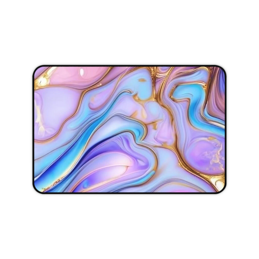 Desk Mat-Abstract pinks, blues, and golds