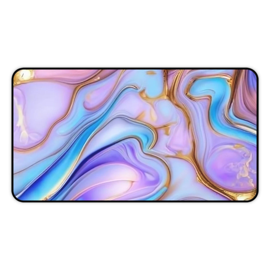 Desk Mat-Abstract pinks, blues, and golds