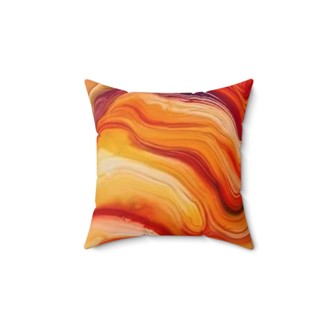 Spun Polyester Square Pillow- Multi Orange Vibrant hues
