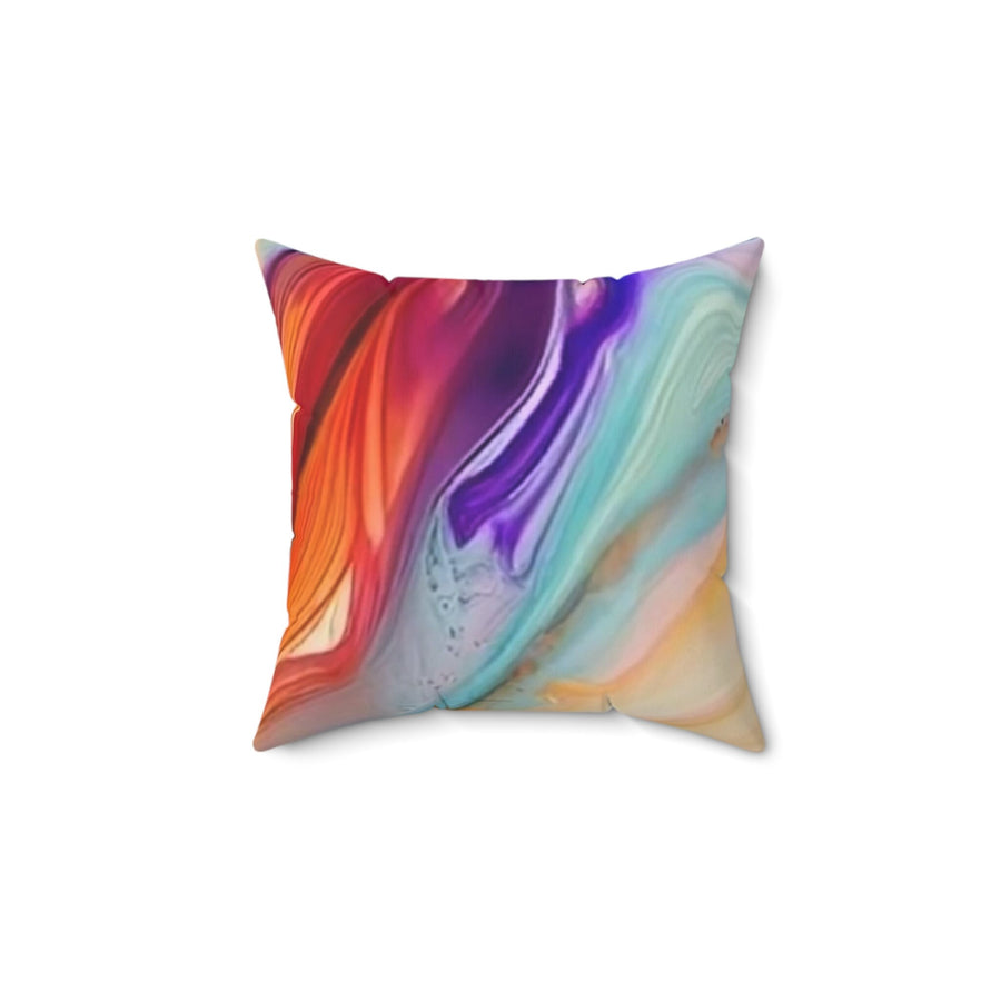 Spun Polyester Square Pillow- Multi Orange Vibrant hues
