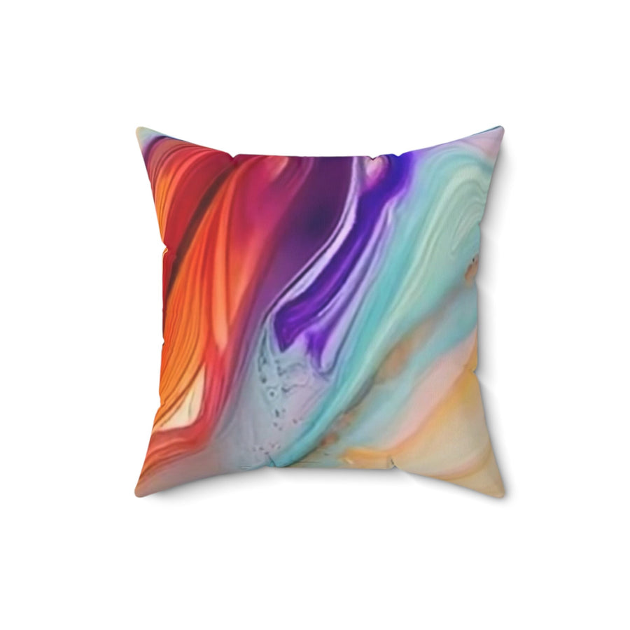 Spun Polyester Square Pillow- Multi Orange Vibrant hues
