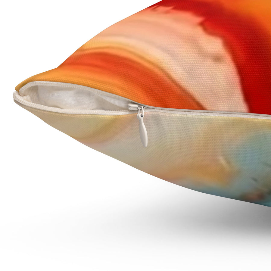 Spun Polyester Square Pillow- Multi Orange Vibrant hues