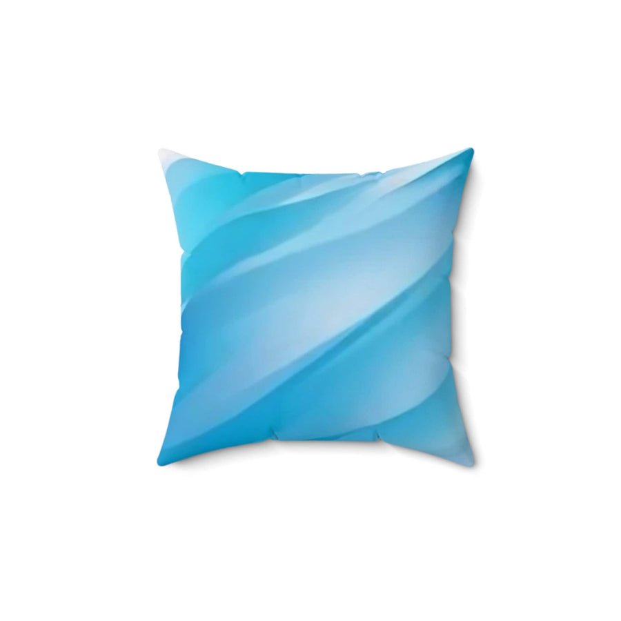 Spun Polyester Square Pillow-Light blue waves