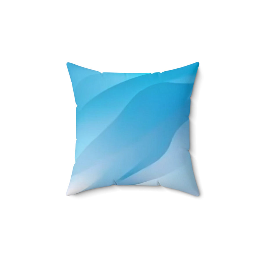 Spun Polyester Square Pillow-Light blue waves
