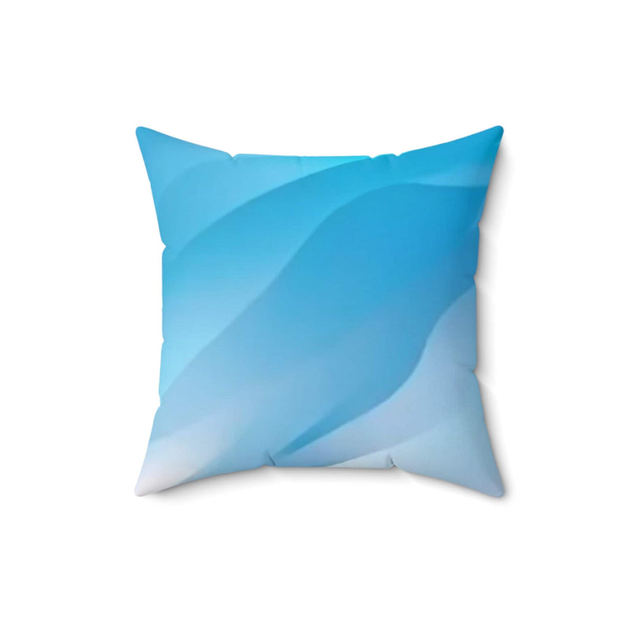 Spun Polyester Square Pillow-Light blue waves