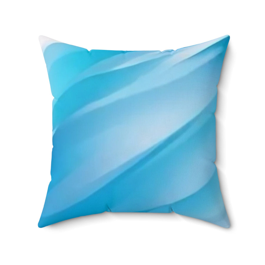 Spun Polyester Square Pillow-Light blue waves