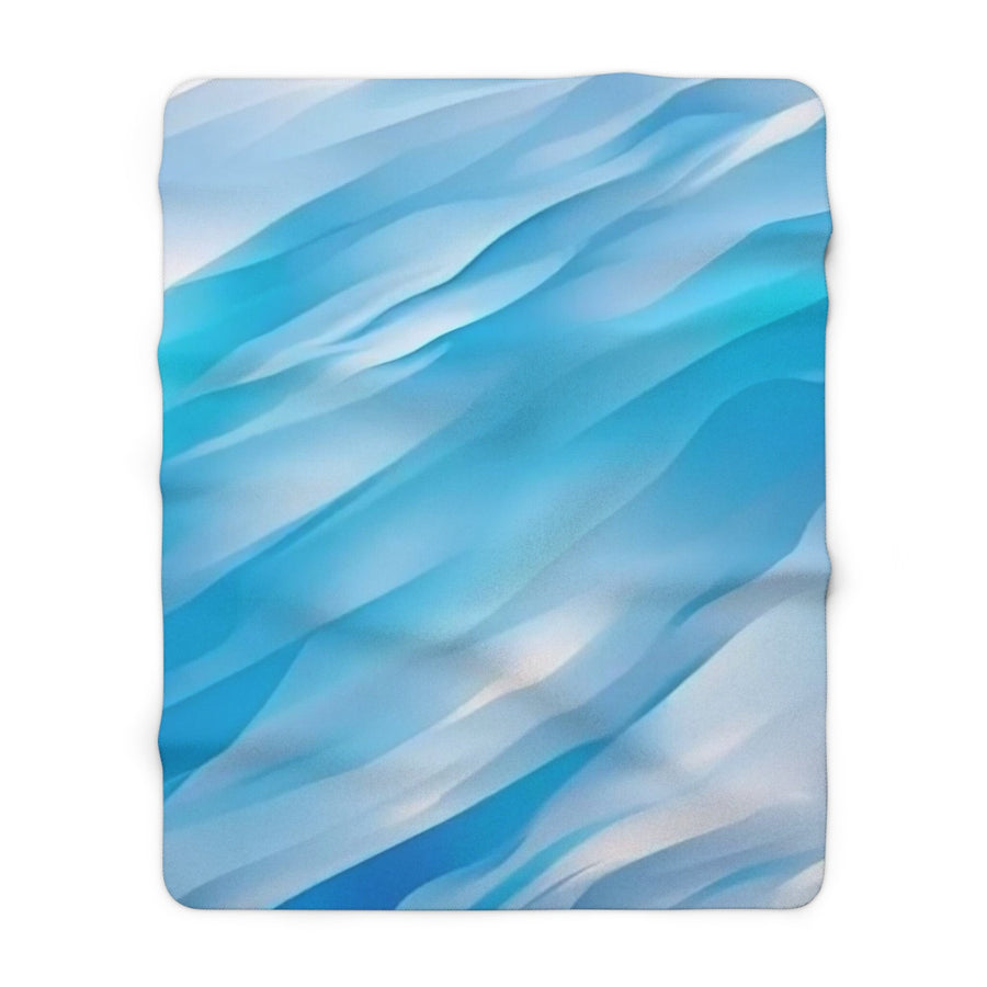 Sherpa Fleece Blanket-Calming Blues and whites