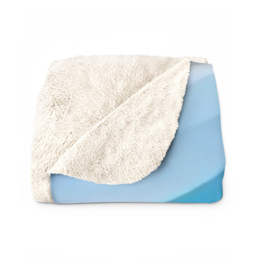 Sherpa Fleece Blanket-Calming Blues and whites