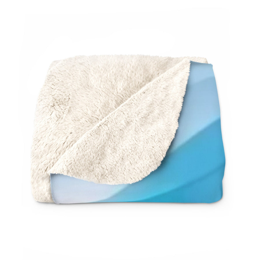 Sherpa Fleece Blanket-Calming Blues and whites