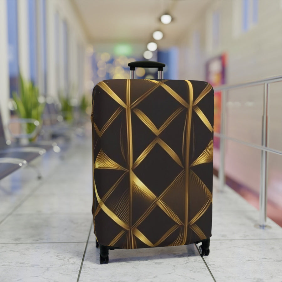 Luggage Cover-Gold and Black Colored Luggage Cover
