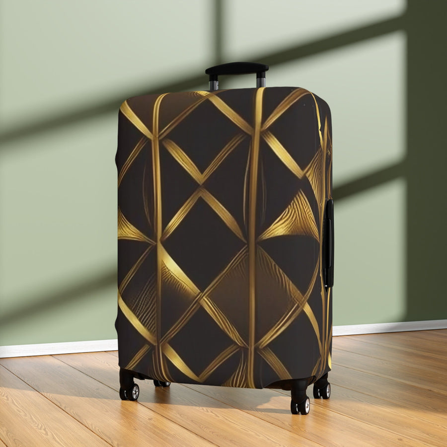 Luggage Cover-Gold and Black Colored Luggage Cover