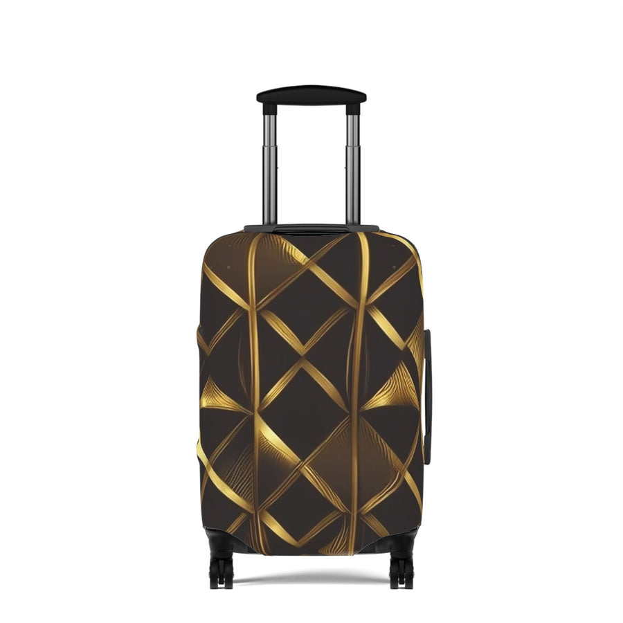 Luggage Cover-Gold and Black Colored Luggage Cover