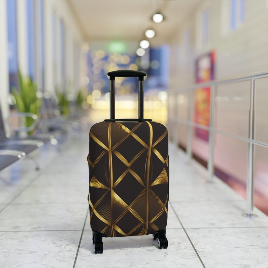 Luggage Cover-Gold and Black Colored Luggage Cover