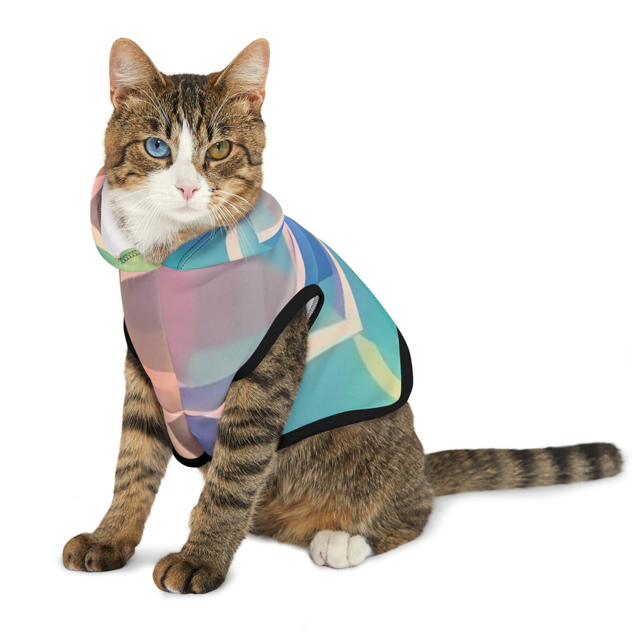 Pet Hoodie-Deco abstract pink, purple, gold, blue