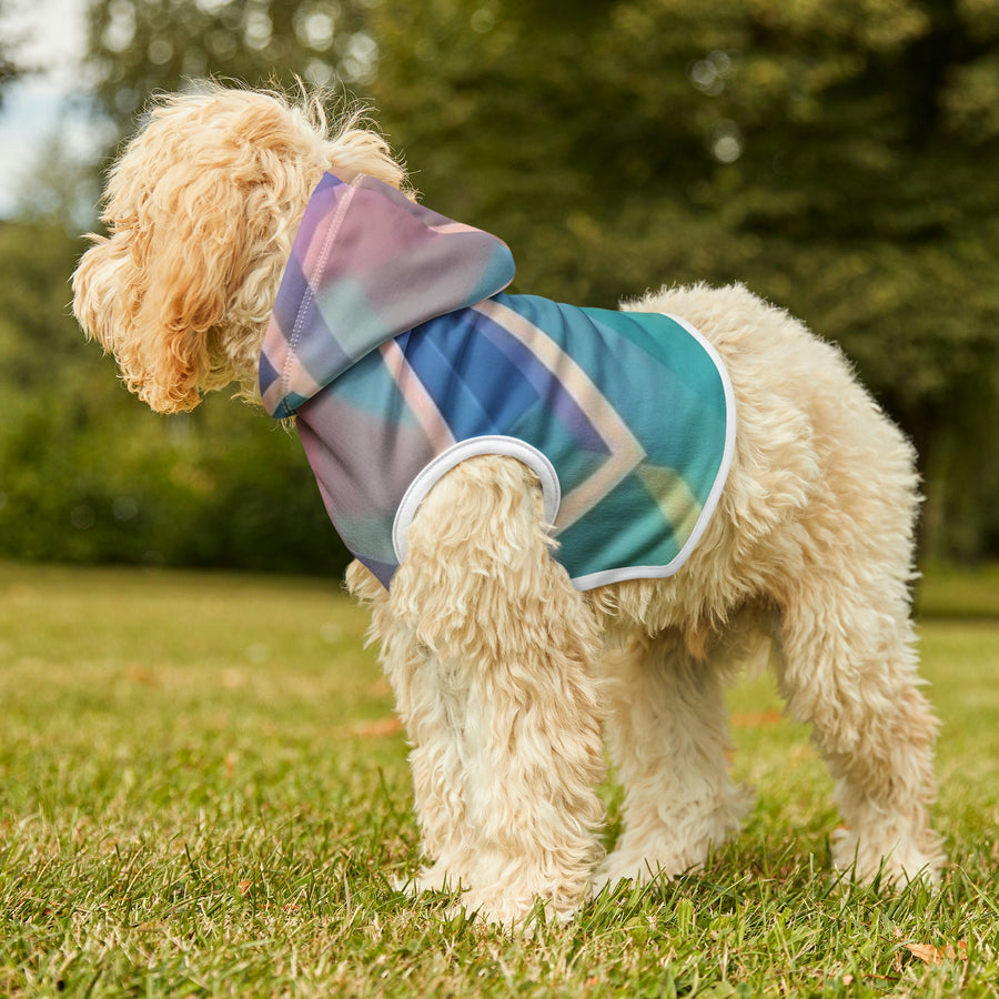 Pet Hoodie-Deco abstract pink, purple, gold, blue