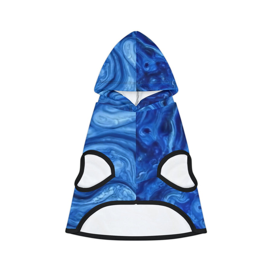 Pet Hoodie- Blue abstract
