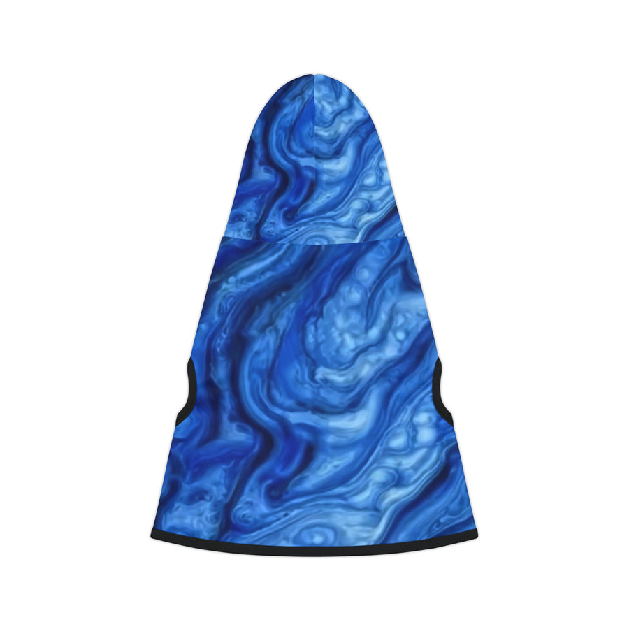 Pet Hoodie- Blue abstract