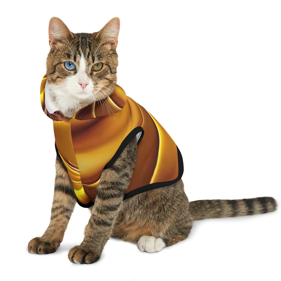 Pet Hoodie-Gold abstract