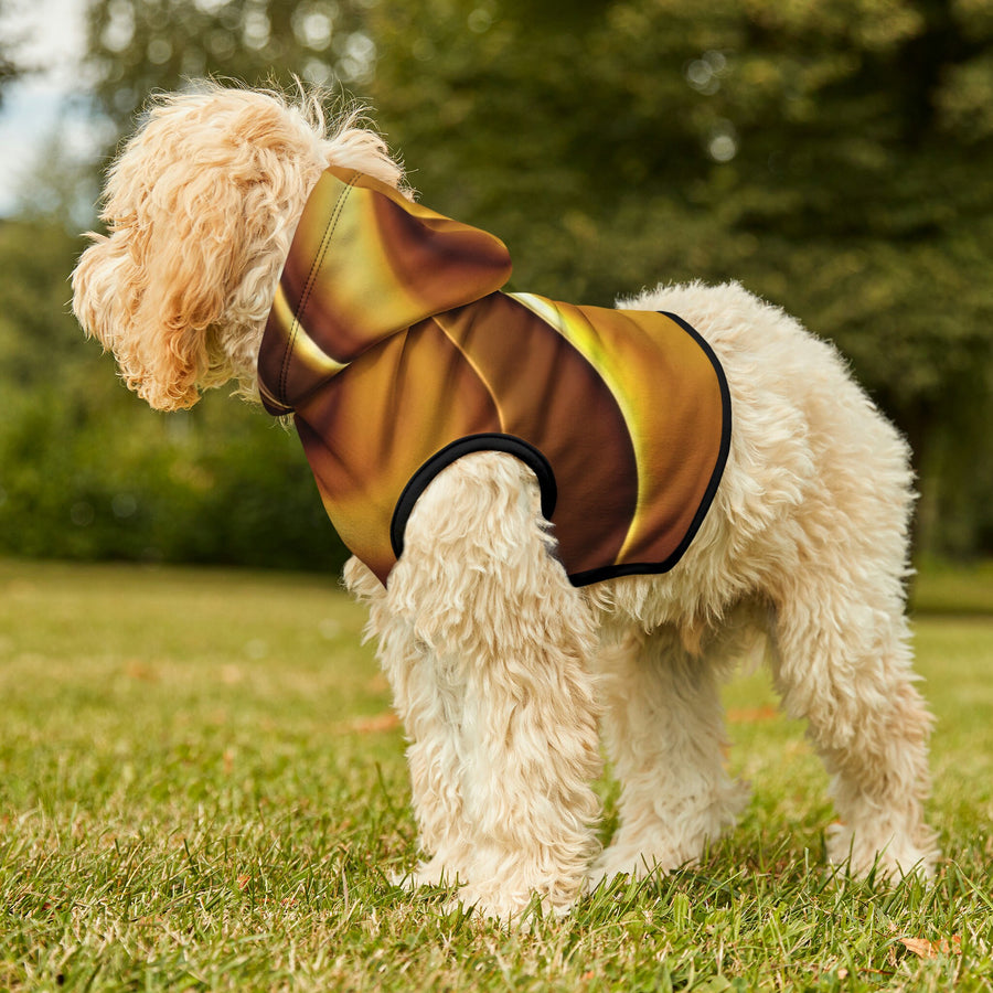 Pet Hoodie-Gold abstract