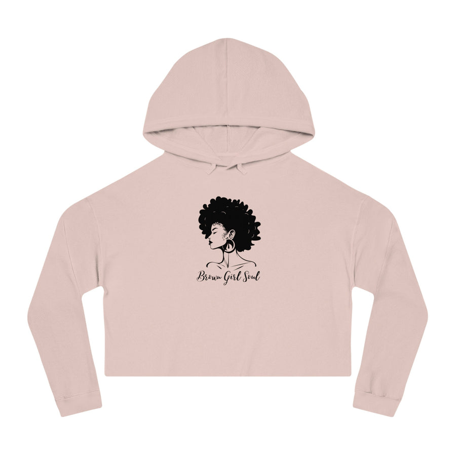 Womens Cropped Hooded Sweatshirt-Brown Girl Soul