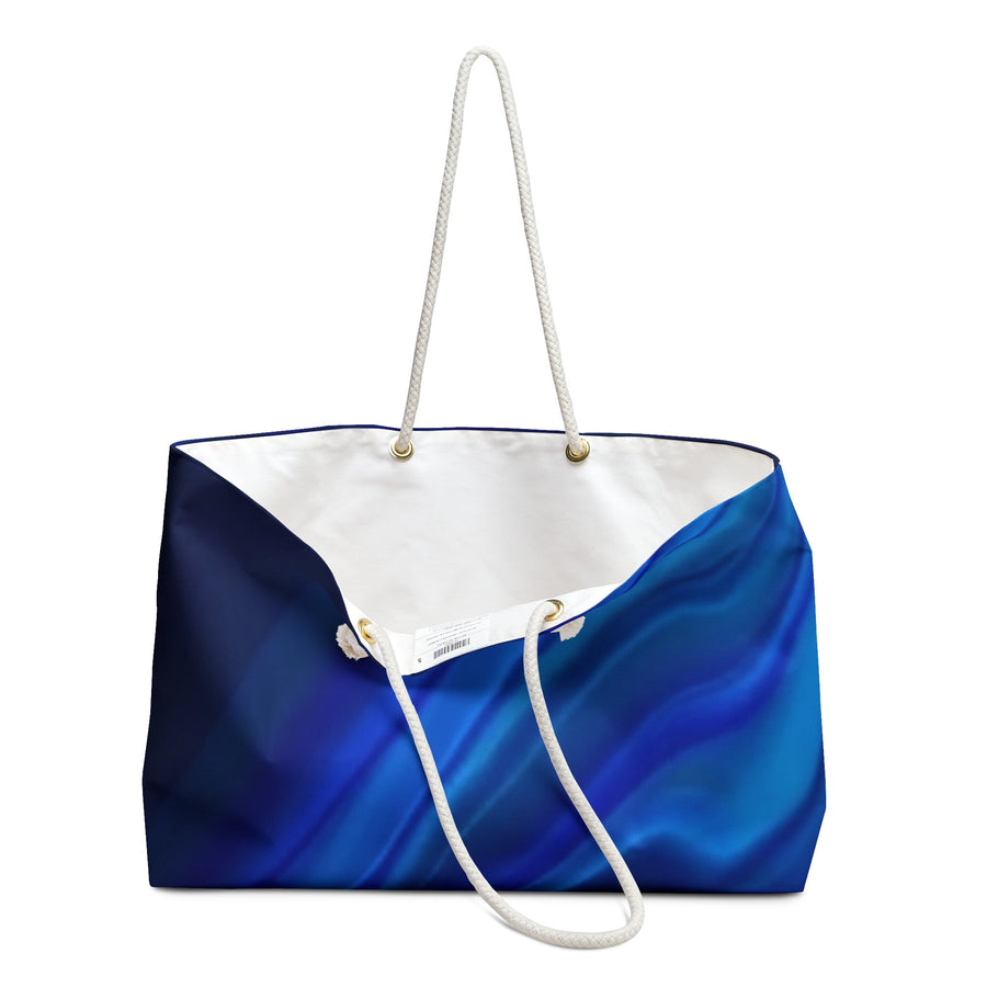 Weekender Overnight Bag- Blue ocean hues abstract wave pattern