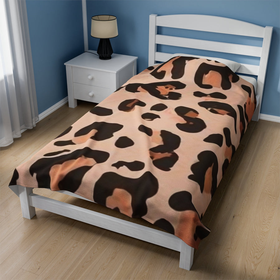 Velveteen Plush Blanket-Cheetah Print