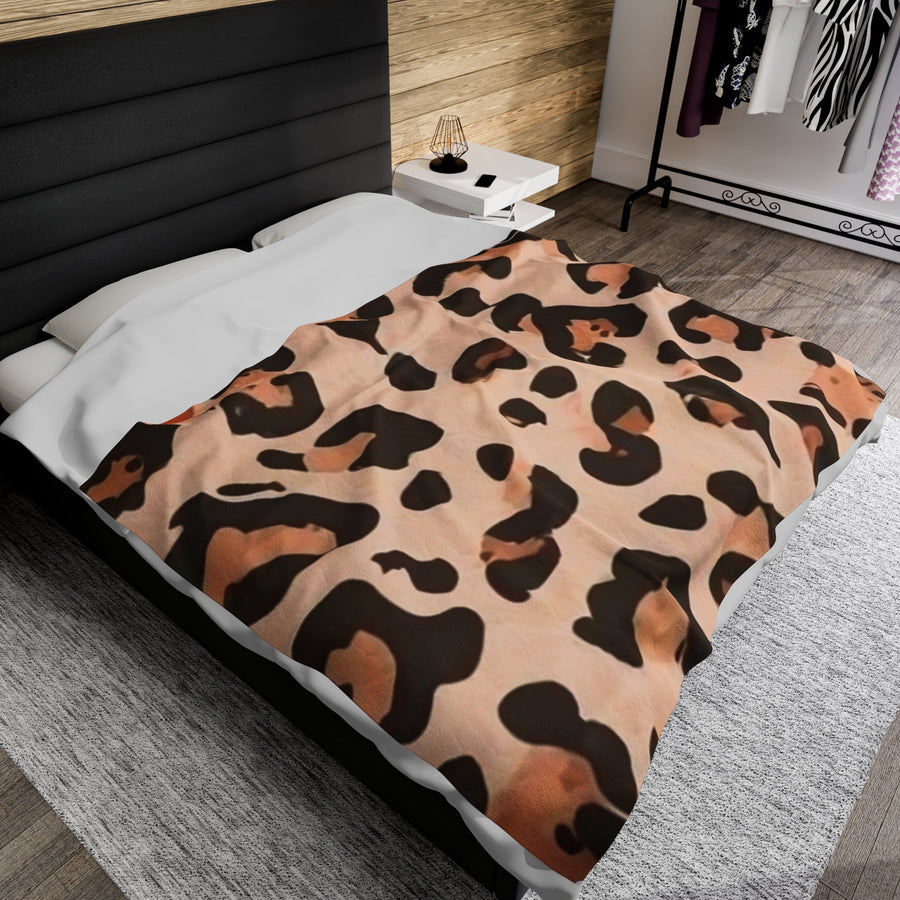 Velveteen Plush Blanket-Cheetah Print