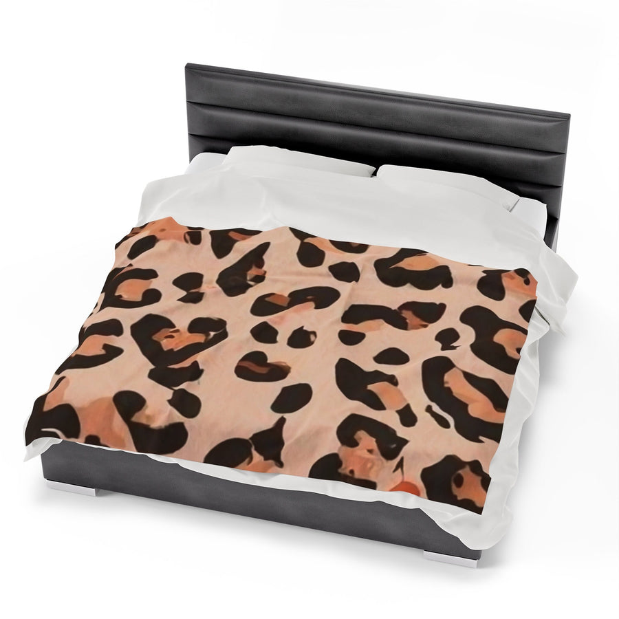Velveteen Plush Blanket-Cheetah Print