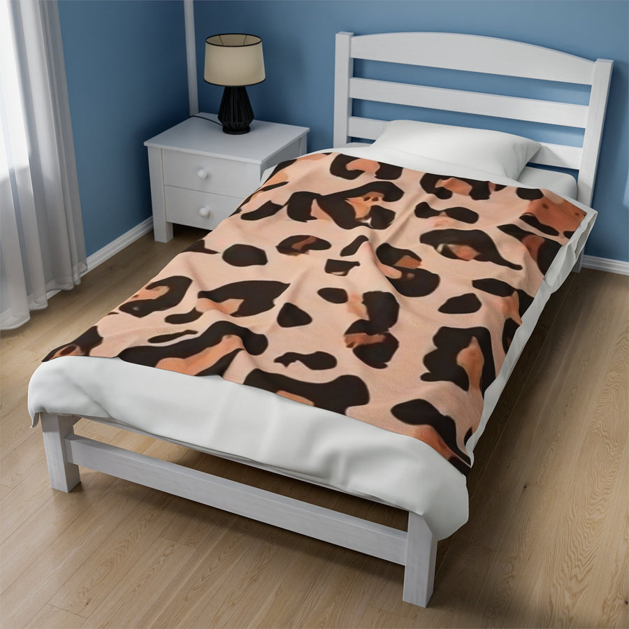 Velveteen Plush Blanket-Cheetah Print