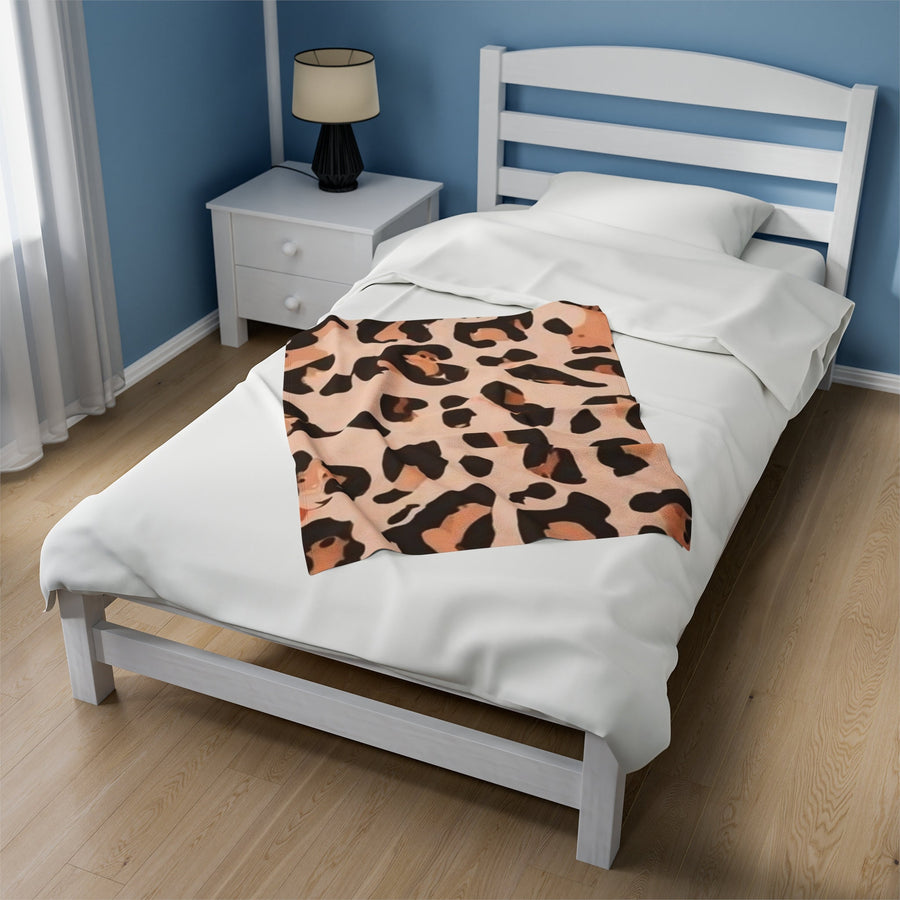 Velveteen Plush Blanket-Cheetah Print