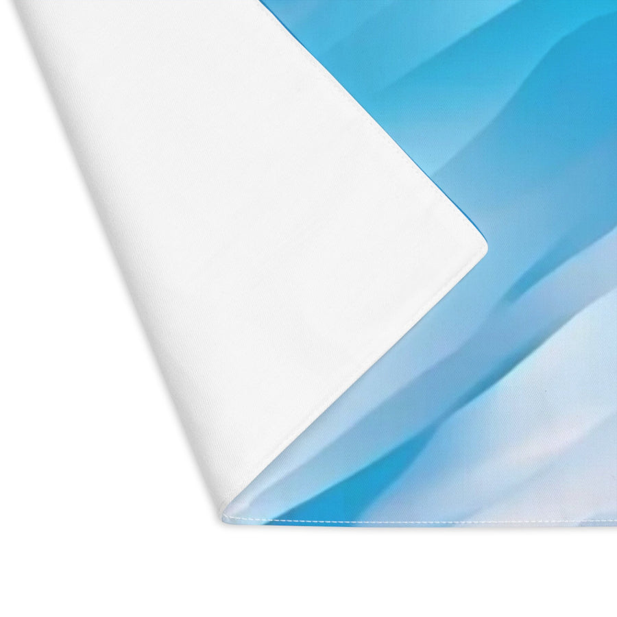 Placemat, 1pc - Blue and white waves