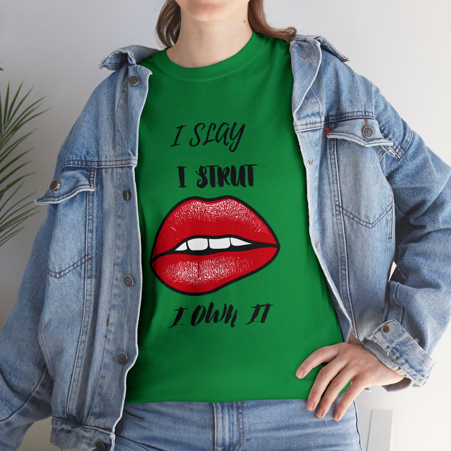 Unisex Heavy Cotton Tee-I Slay, I Strut, I Own It!