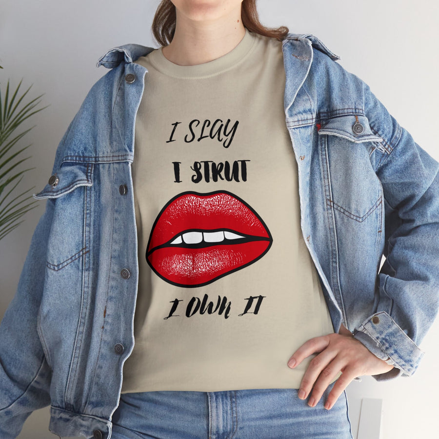 Unisex Heavy Cotton Tee-I Slay, I Strut, I Own It!