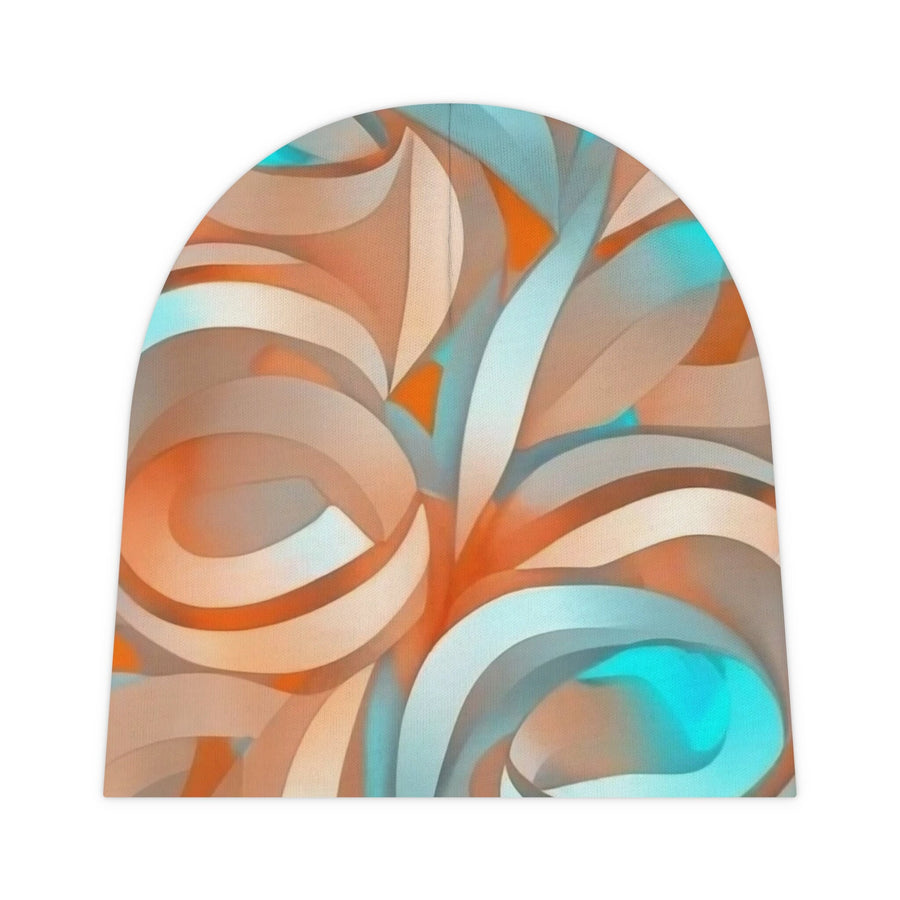 Baby Beanie -Orange and turquiose
