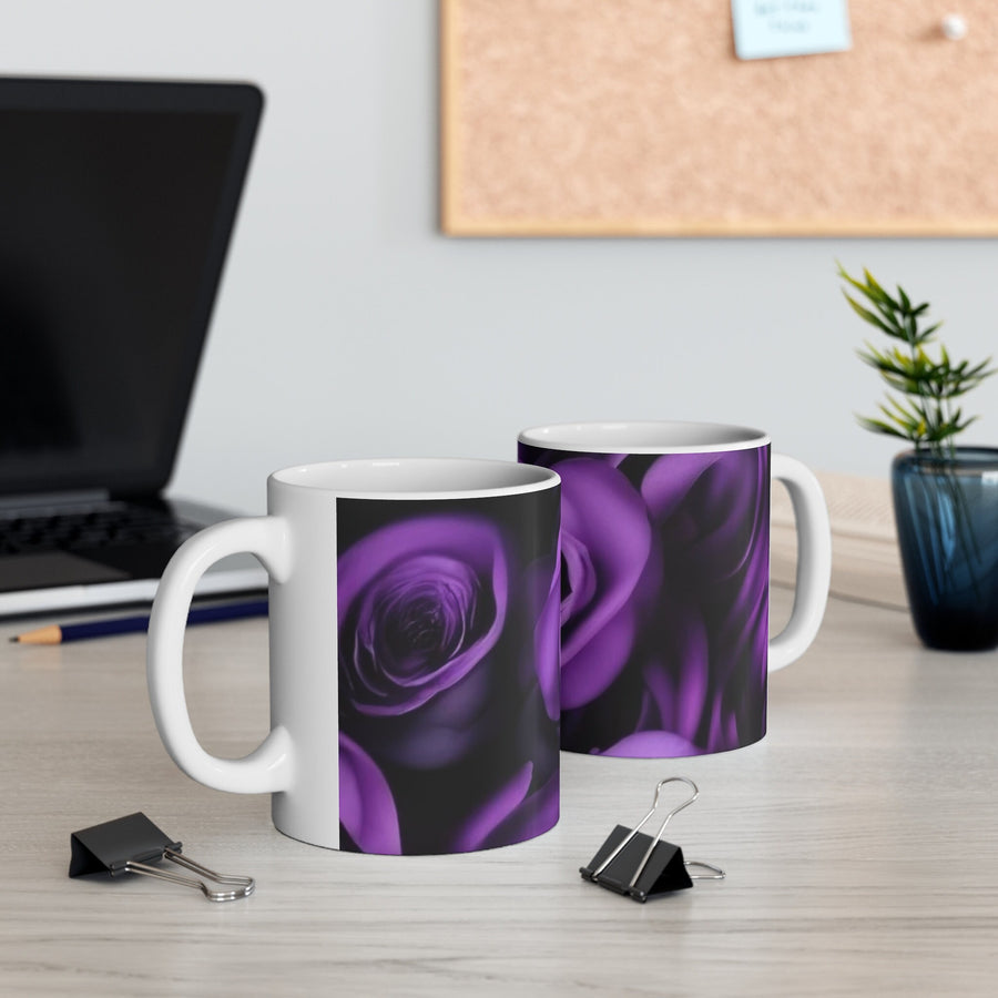 Ceramic Mug 11oz-Purple Rose
