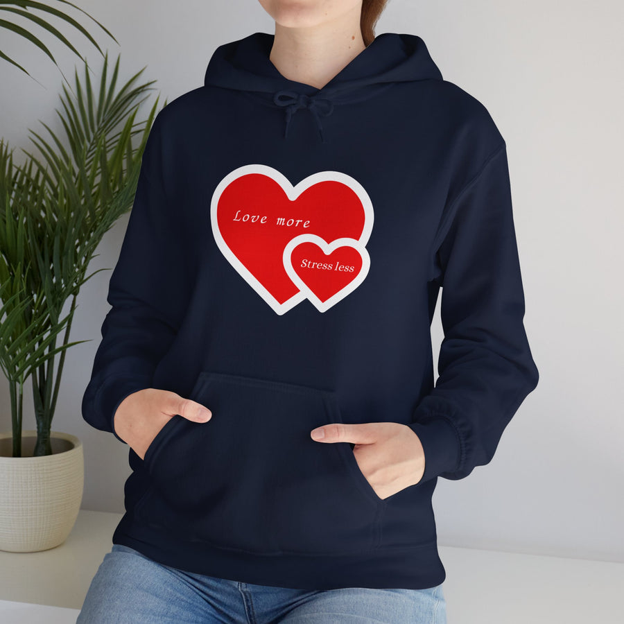 Unisex Heavy Blend™ Hooded Sweatshirt-Love More , Stress Less