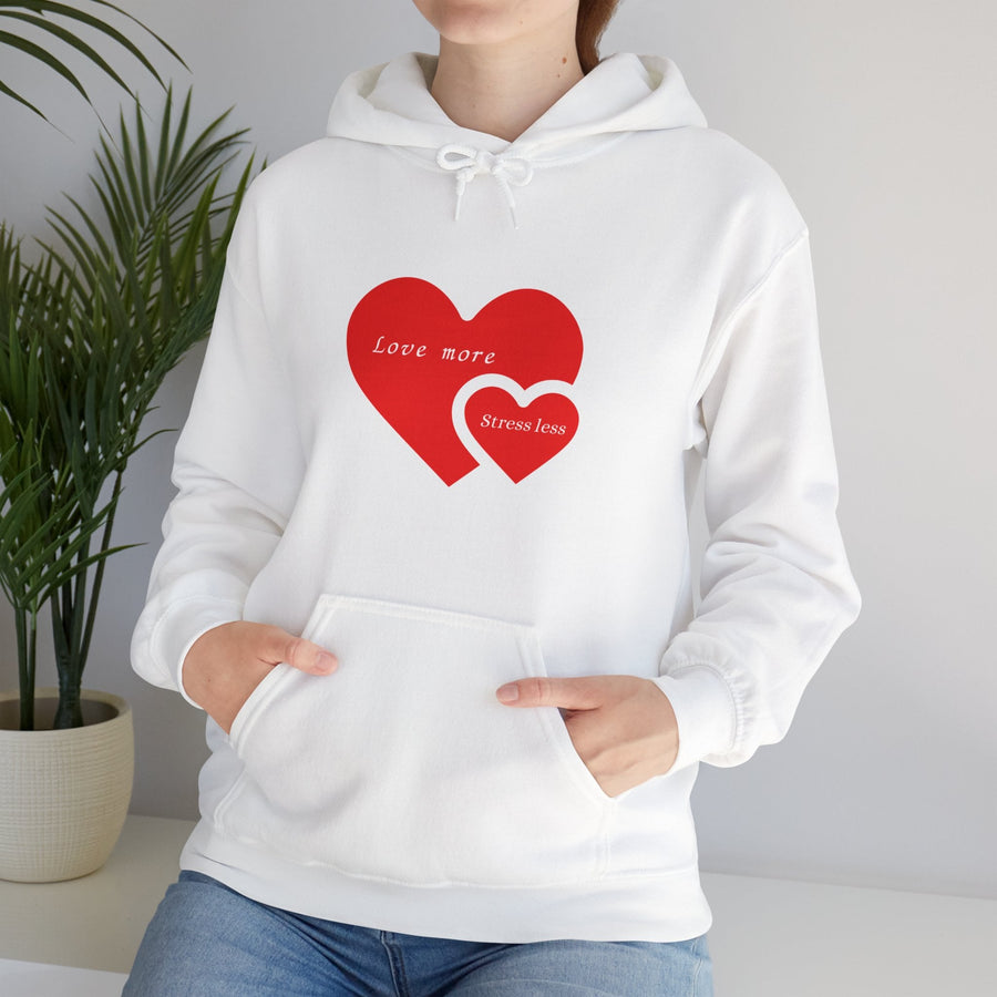 Unisex Heavy Blend™ Hooded Sweatshirt-Love More , Stress Less