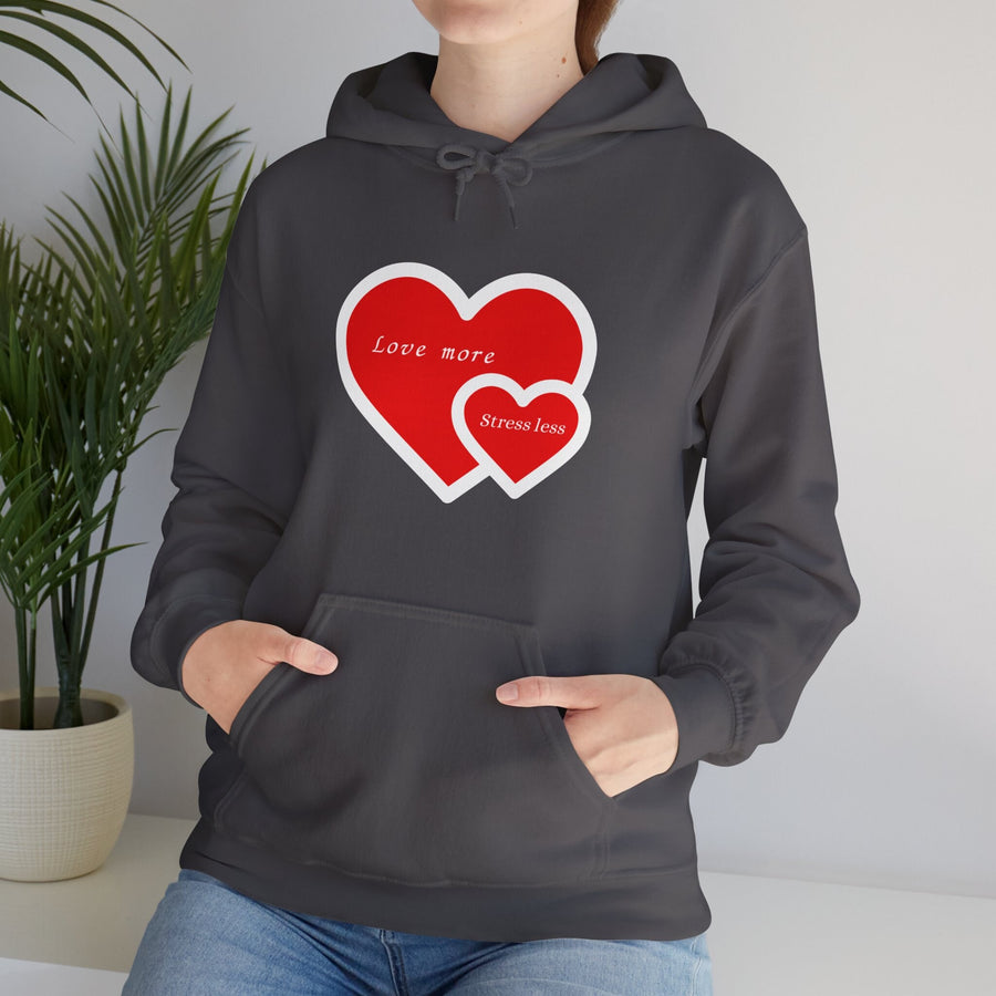 Unisex Heavy Blend™ Hooded Sweatshirt-Love More , Stress Less