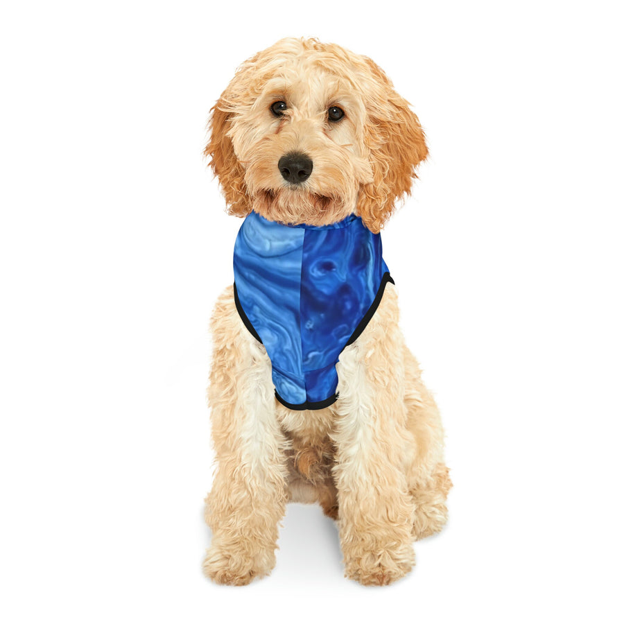 Pet Hoodie- Blue abstract