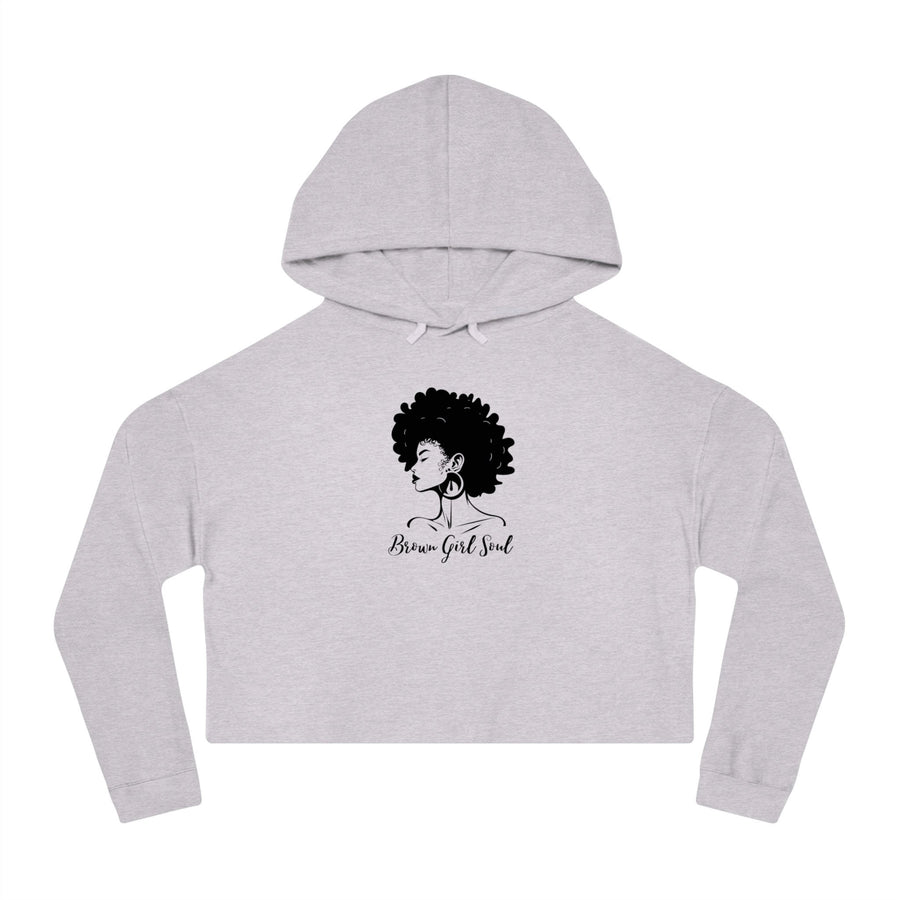 Womens Cropped Hooded Sweatshirt-Brown Girl Soul