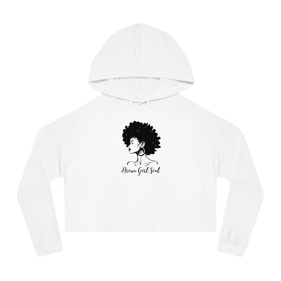 Womens Cropped Hooded Sweatshirt-Brown Girl Soul