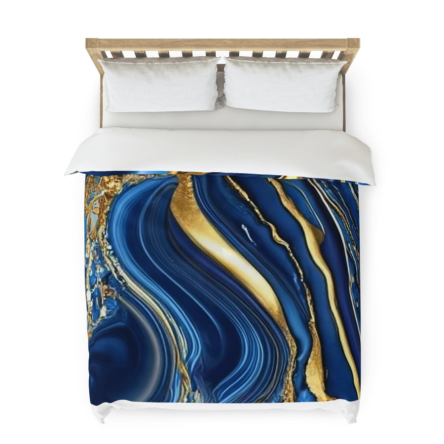 Duvet Cover-Blue and Gold