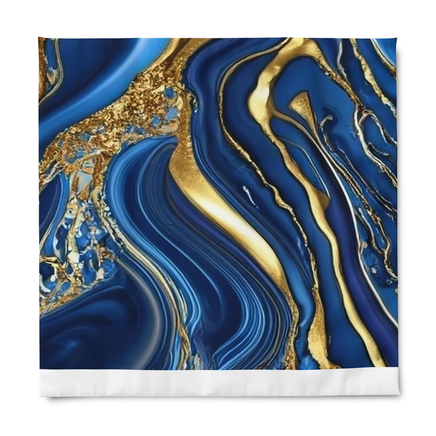 Duvet Cover-Blue and Gold