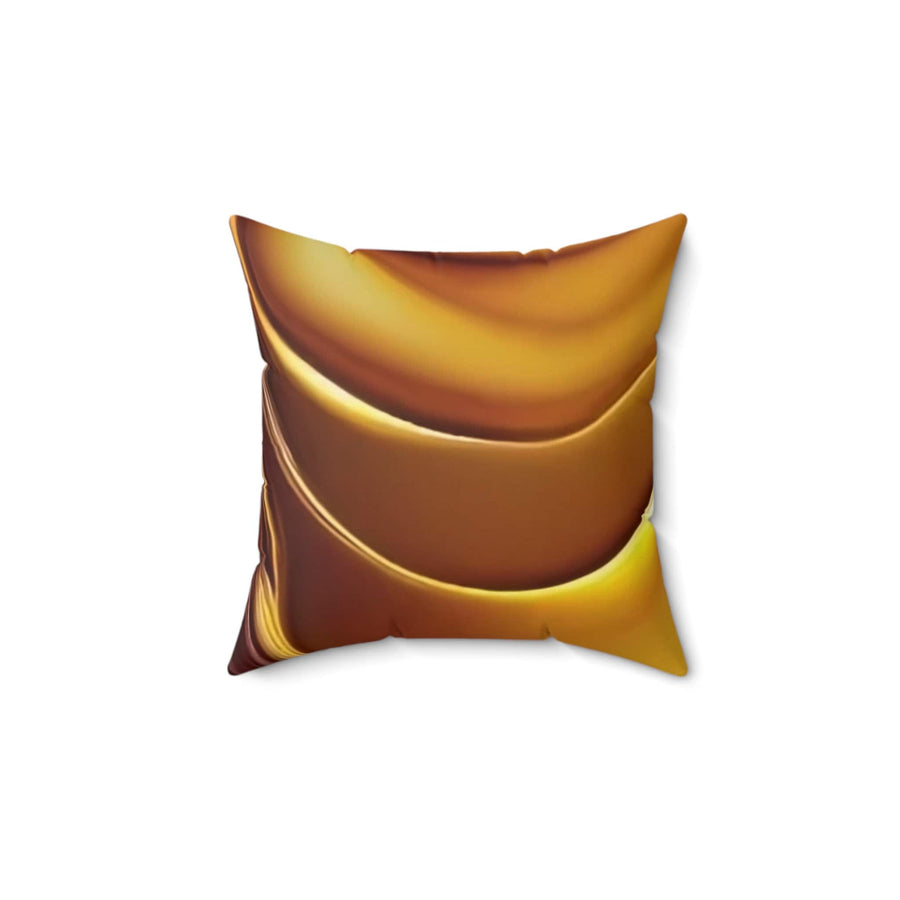 Spun Polyester Square Pillow-Gold n Brown