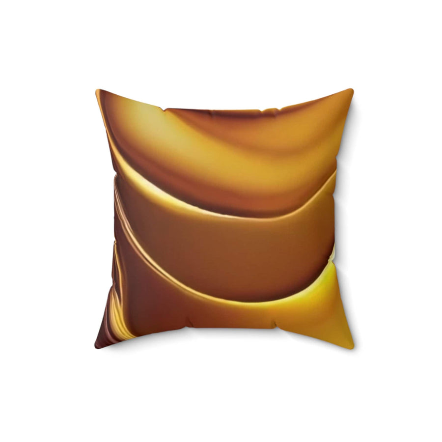 Spun Polyester Square Pillow-Gold n Brown